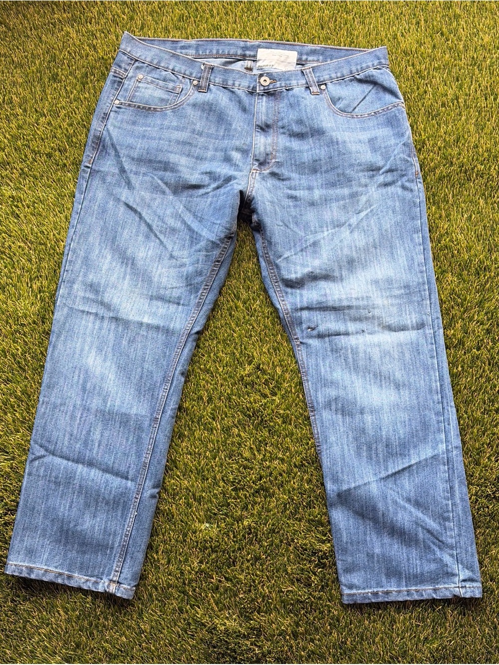 Light wash straight leg denim jeans jeans Six Lincoln New York Straight Fit Jean